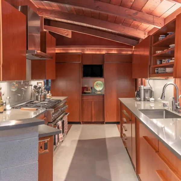 Frank Lloyd Wright inspired custom kitchen cabinetry, Worthington, OH
