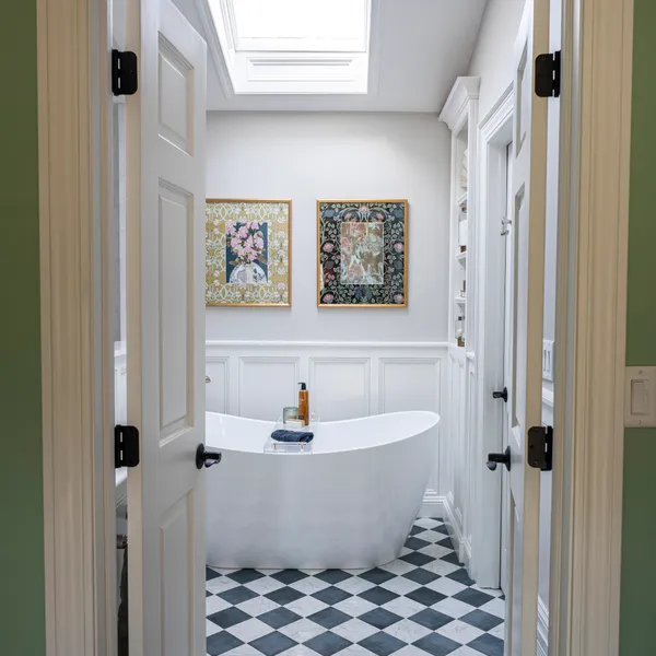 Custom light and bloom bathroom vanity and cabinetry, Columbus, OH area